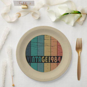 Geboren 1984 Vintager Geburtstag Pappteller