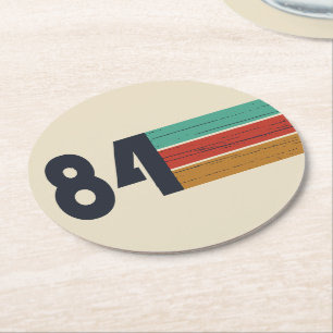 geboren 1984 Vintages Geburtstagsgeschenk Runder Pappuntersetzer