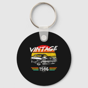 Geboren 1986 40. Geburtstag Vintage-Muscle-Car Vät Schlüsselanhänger