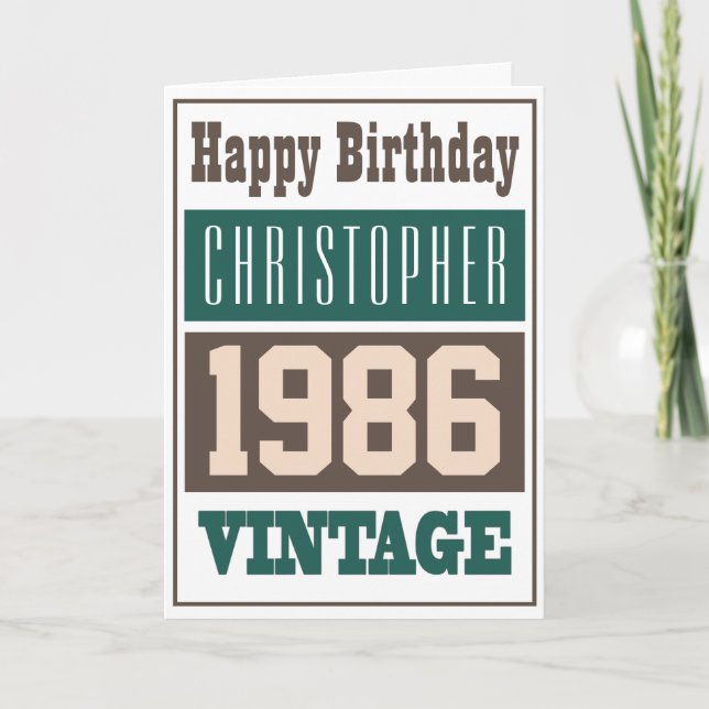 Geboren 1986 Grußkarte Karte (Vorderseite)