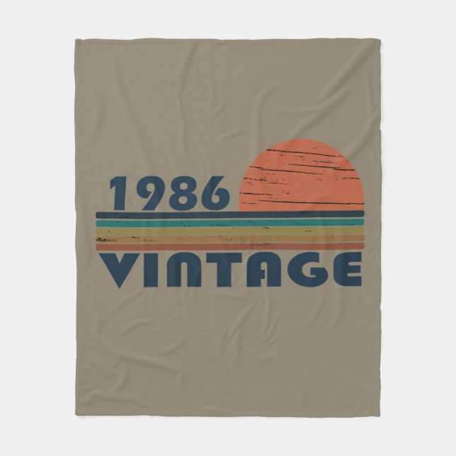 geboren 1986 Vintages Geburtstagsgeschenk Fleecedecke (Vorderseite)