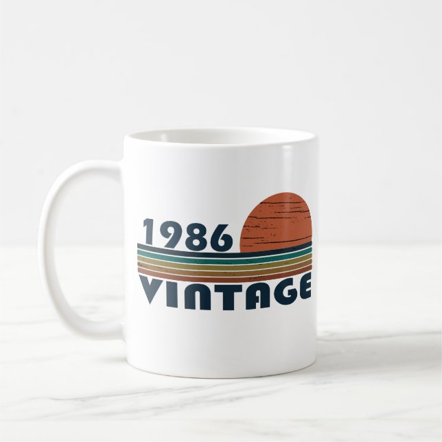 geboren 1986 Vintages Geburtstagsgeschenk Kaffeetasse (Links)