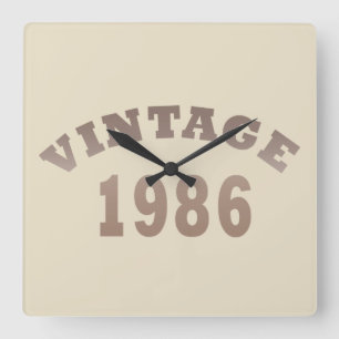 Geboren 1986 Vintages Geburtstagsgeschenk Quadratische Wanduhr