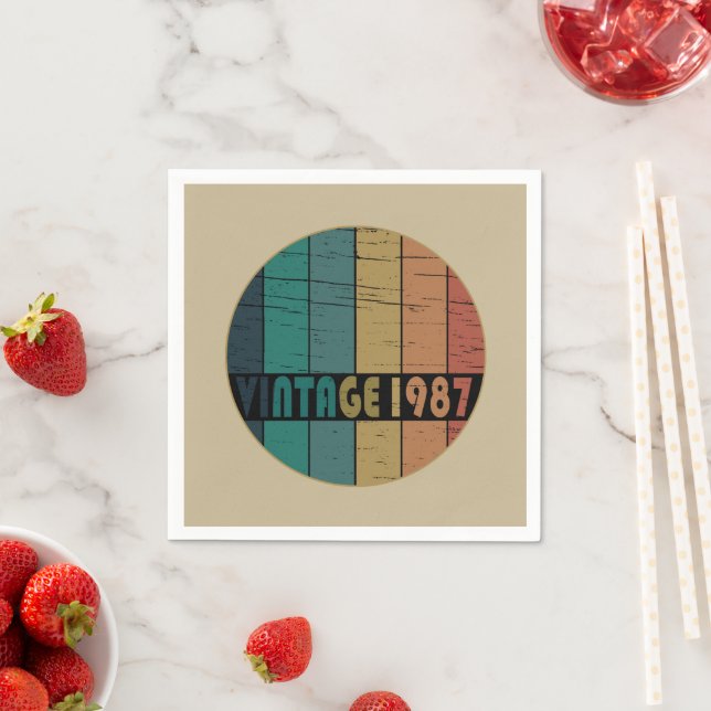 geboren 1987 Vintage Geburtstagsgeschenke Serviette (Beispiel)
