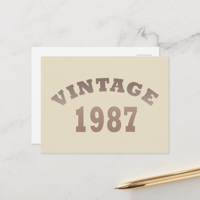 geboren 1987 Vintager Geburtstag Feiertagspostkarte (Vorderseite/Rückseite Beispiel)
