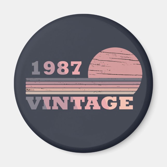 geboren 1987 Vintager Geburtstag Magnet (Vorne)
