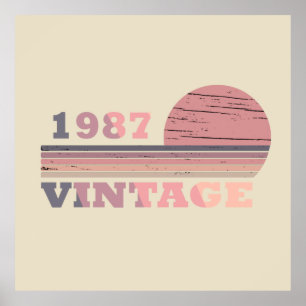 geboren 1987 Vintager Geburtstag Poster