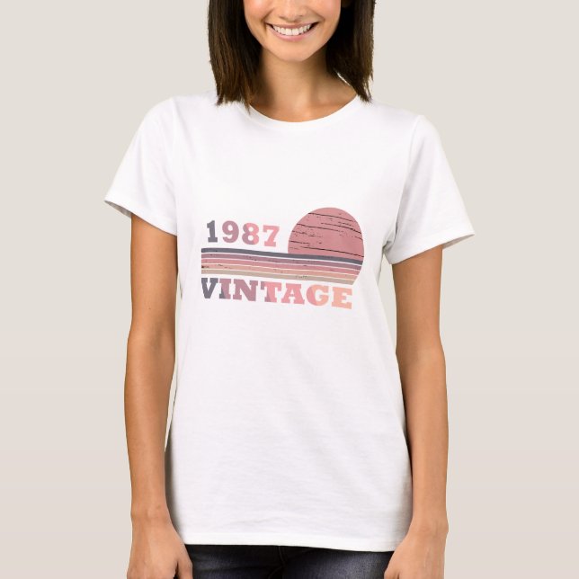 geboren 1987 Vintager Geburtstag T-Shirt (Vorderseite)