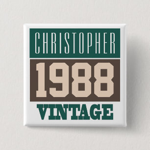 Geboren 1988, Personalisiertes Geschenk Button