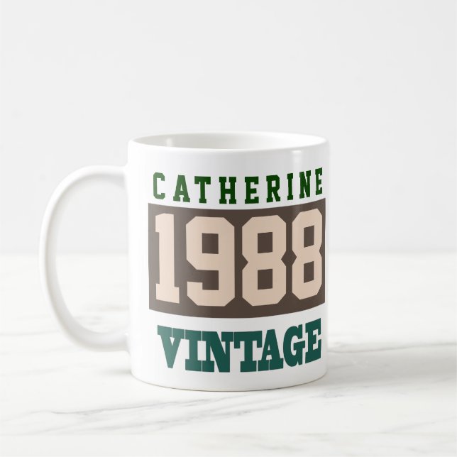 Geboren 1988, Personalisiertes Jahr der Geburt Kaffeetasse (Links)