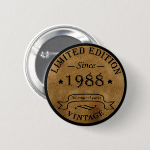 geboren 1988 Vintager Geburtstag Button