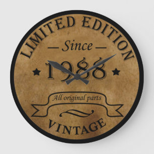 geboren 1988 Vintager Geburtstag Große Wanduhr