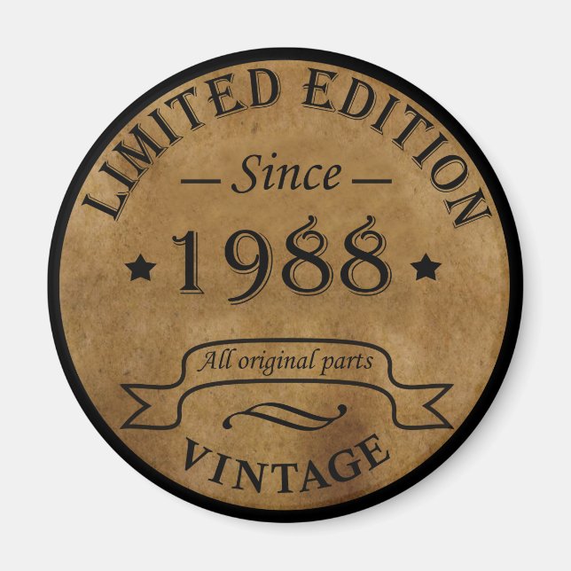 geboren 1988 Vintager Geburtstag Magnet (Vorne)