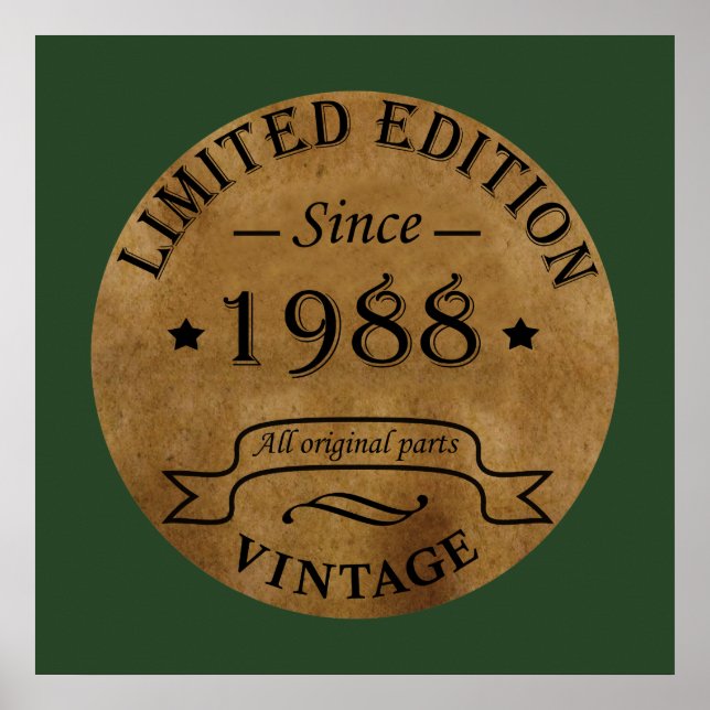 geboren 1988 Vintager Geburtstag Poster (Vorne)