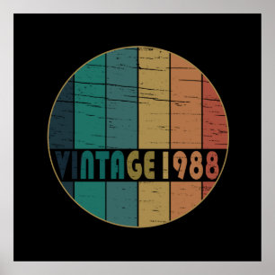 geboren 1988 Vintager Geburtstag Poster