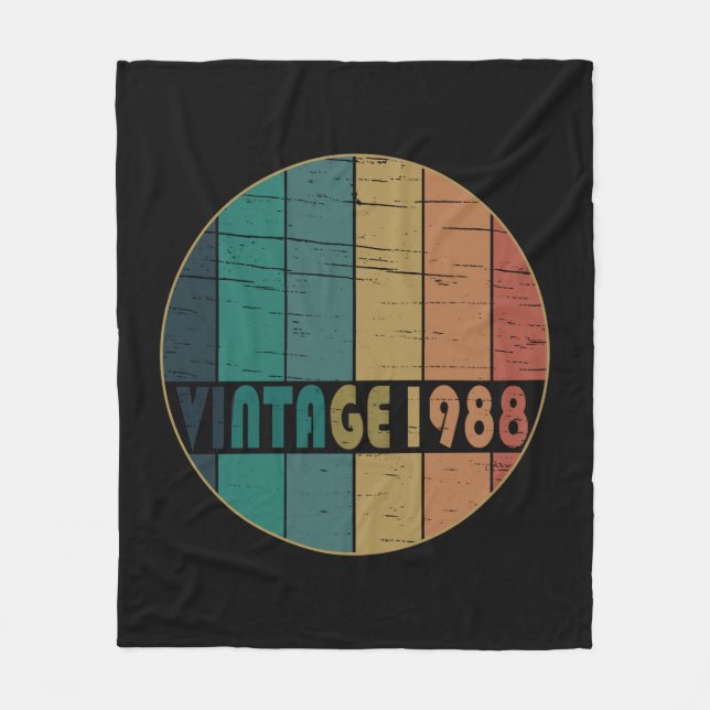 Geboren 1988 Vintages Geburtstagsgeschenk Fleecedecke (Vorderseite)