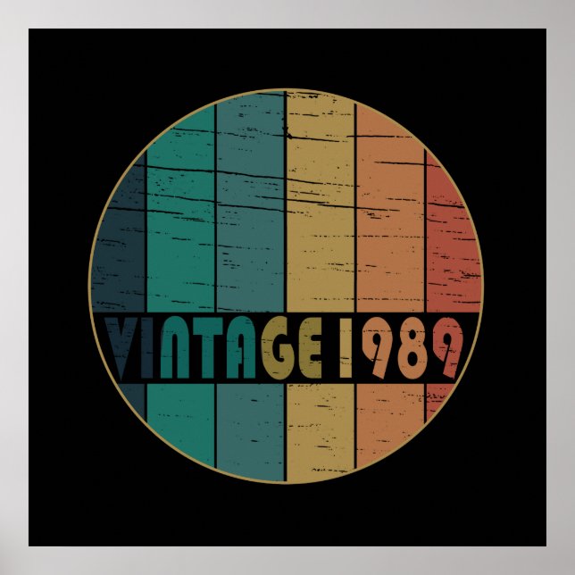 geboren 1989 Vintager Geburtstag Poster (Vorne)