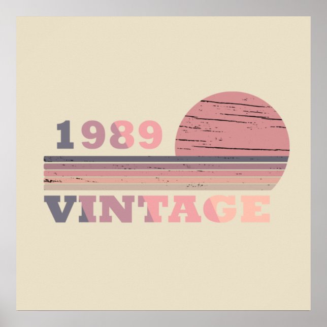 geboren 1989 Vintager Geburtstag Poster (Vorne)
