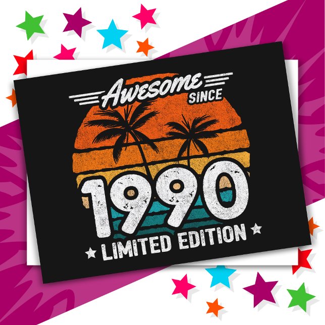 Geboren 1990 Limited Edition Retro Phantastisch se Postkarte (Von Creator hochgeladen)