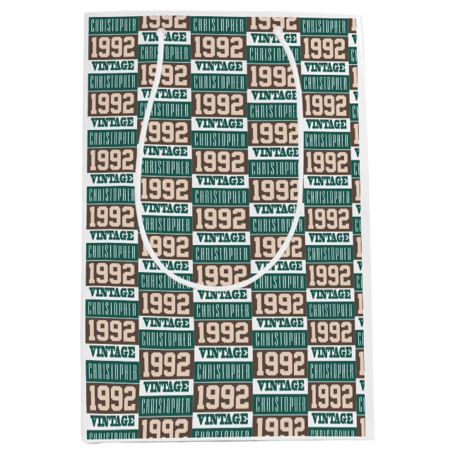 Geboren 1992 mit Christlichem Namen Mittlere Geschenktüte (Vorderseite)