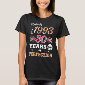 Geboren 1993 30 Jahre Perfektion Geburtstagsflora T-Shirt
