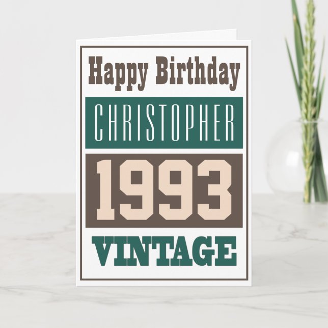 Geboren 1993 Grußkarte Karte (Vorderseite)