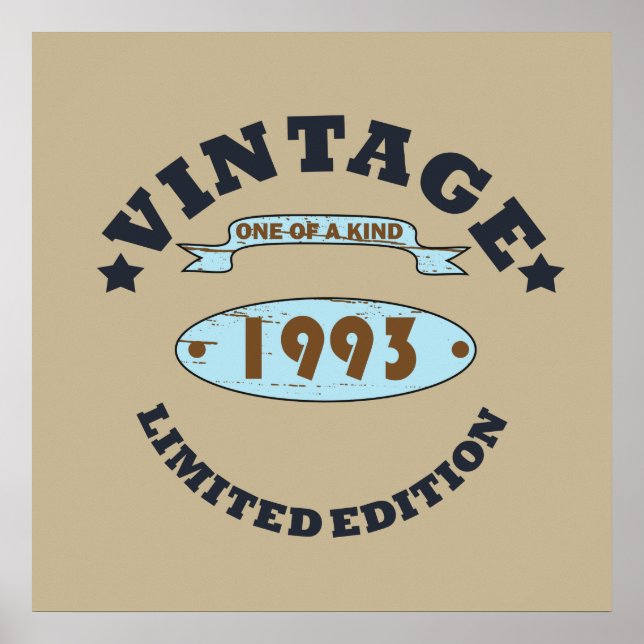 geboren 1993 Vintager Geburtstag Poster (Vorne)