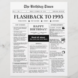 Geboren 1995 Schwarz-Weiß-Mock-Zeitung