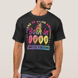 Geboren 1999 Gefärbte Krawatte 24. Geburtstag 24 J T-Shirt