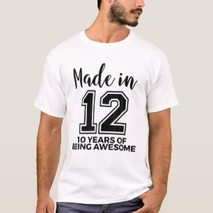 Geboren 2012 10. Geburtstag Jungen Mädchen 10 Jahr T-Shirt