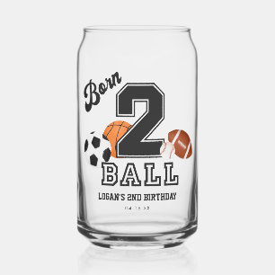Geboren 2 Ball Sport Thema Junge 2. Geburtstagsfav Dosenglas
