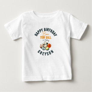 Geboren 2 Ball Sport Themenjunge 2. Geburtstag Par Baby T-shirt
