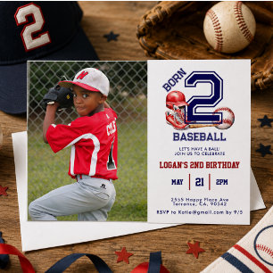 Geboren 2 Baseball 2. Geburtstag des Sports Them Einladung