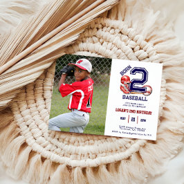 Geboren 2 Baseball | 2. Geburtstag des Sports Them Einladung