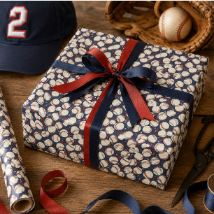 Geboren 2 Baseball 2. Geburtstag des Sports Them Geschenkpapier