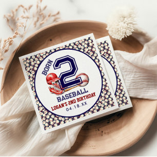 Geboren 2 Baseball 2. Geburtstag des Sports Them Serviette