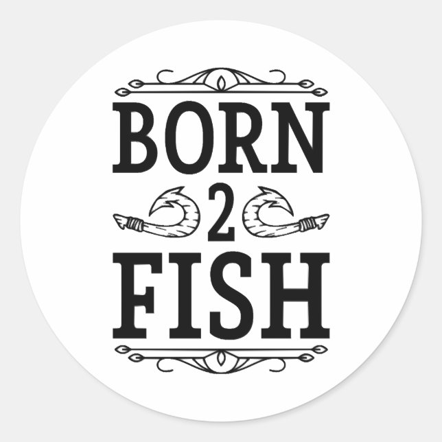 geboren 2 Fische Runder Aufkleber (Vorderseite)