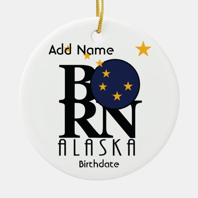 GEBOREN Alaska Keramik Ornament (Vorne)