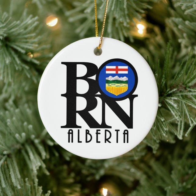 GEBOREN Alberta Kanada Keramik Ornament (Baum)