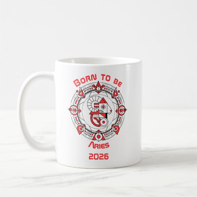 Geboren als Widder  Kaffeetasse (Links)