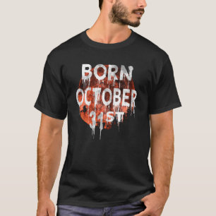 Geboren am 31. Oktober Halloween Fledermäuse und V T-Shirt