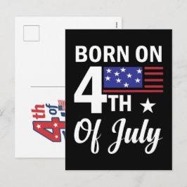 Geboren am 4. Juli, eine patriotische Feier Feiertagspostkarte
