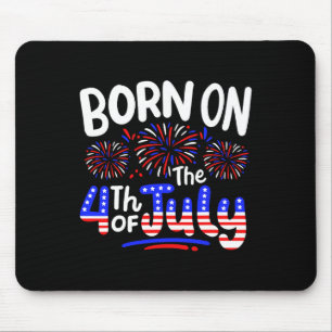 Geboren am 4. Juli Geburtstagsparty USA Männer Fra Mousepad