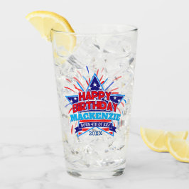 Geboren am 4. Juli Glückwunsch Geburtstag Ihr Name Glas