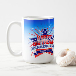 Geboren am 4. Juli Happy Birthday Kaffeetasse