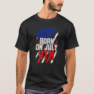 Geboren am 4. Juli Party American Flag Wome T-Shirt