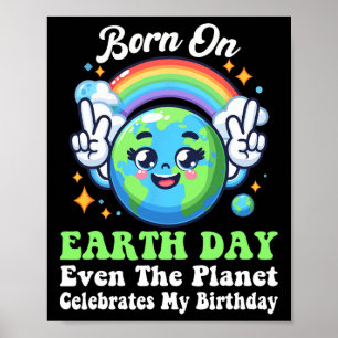 Geboren am Earth Day Groovito Earth Day Geburtstag Poster