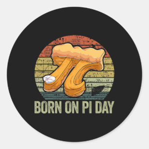 Geboren am Pi Day Shirt3 Runder Aufkleber