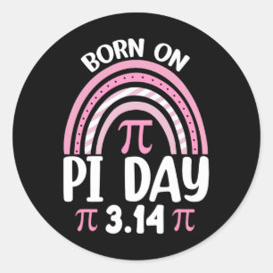 Geboren am Pi-Tag Geburtstag Happy Pi Day Mathemat Runder Aufkleber