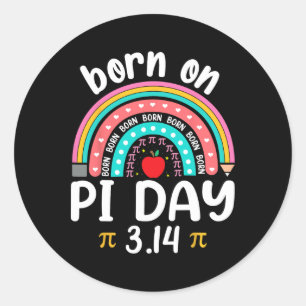 Geboren am Pi-Tag Geburtstag Happy Pi Day Mathemat Runder Aufkleber
